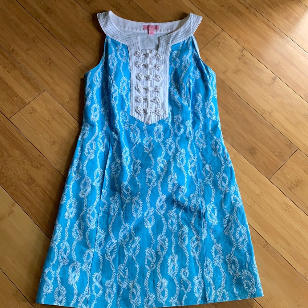 Lilly Pulitzer Caroline Drop Me a Line Blue Dress